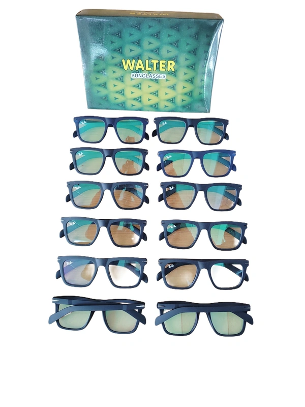 MENS BLACK RUBBER FRAME SIDE LOGO PRINTED CLEAR ARC LENS WAYFARER SUNGLASSES - FREE SIZE, 12