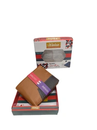 MENS PREMIUM QUALITY  PU LEATHER MIX COLOR DESIGNER WALLETS WITH BOX - FREE, 6