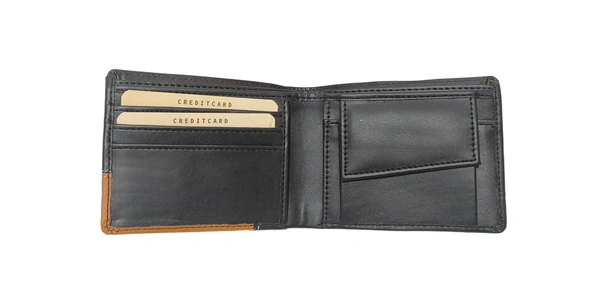 MENS PREMIUM QUALITY  PU LEATHER MIX COLOR DESIGNER WALLETS WITH BOX - FREE, 6