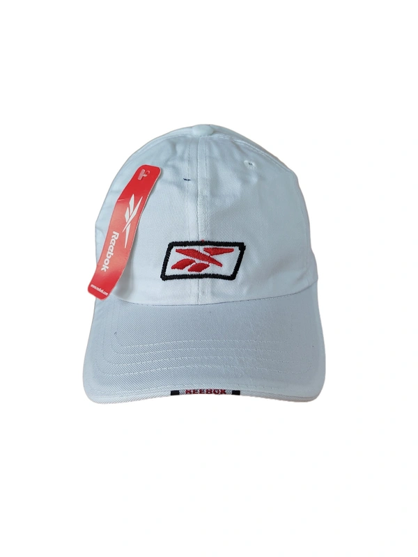 MEN'S EMBROIDERED COTTON MATERIAL WHITE COLOR STYLISH CAP CLOSURE TYPE -METAL BUCKLE - FREE SIZE, 6