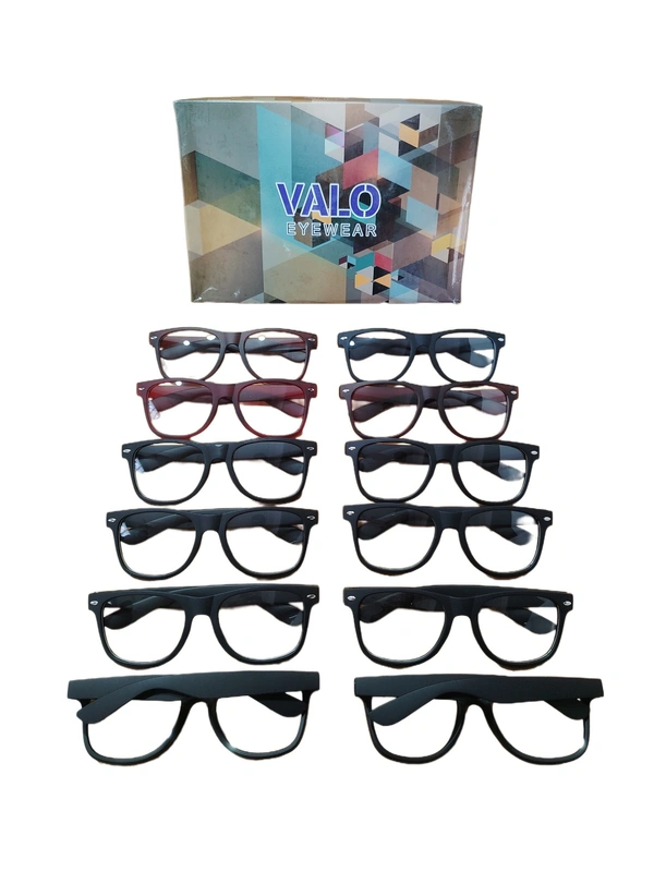 MEN'S CLEAR LENS WAYFARER SUNGLASES IN BLACK AND  BROWN FRAME COLOR - FREE SIZE, 12