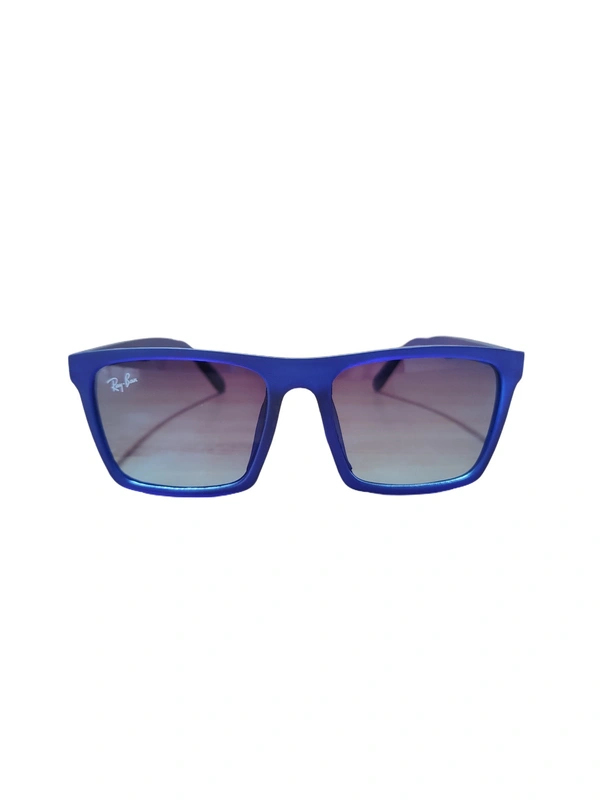MEN'S RUBBER FRAME MIX COLOR WAYFARER SQUARE SUNGLASES WITH SIDE LOGO PRINTED  - FREE SIZE, 12