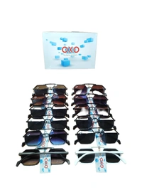 MEN'S MULTI COLOR MIX STYLISH DESIGN SUNGLASES WITH SIDE LOGO PRINTED  - FREE SIZE, 12
