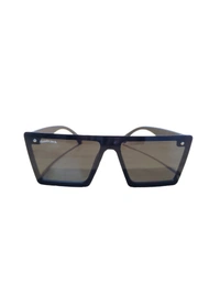 MEN'S MATT FINISH BLACK SQUARE  SUNGLASES WITH SIDE LOGO PRINTED  - FREE SIZE, 12