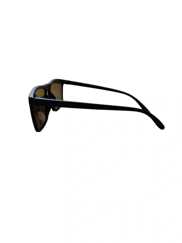 MENS SQUARE RUBBER FRAME BLACK SUNGLASSES WITH SIDE LOGO PRINTED  - free, 12
