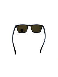 MENS SQUARE RUBBER FRAME BLACK SUNGLASSES WITH SIDE LOGO PRINTED  - free, 12
