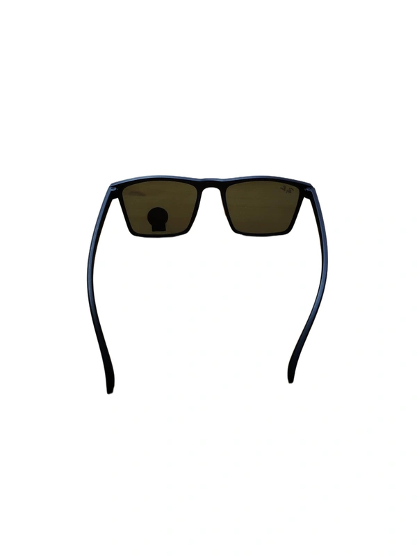 MENS SQUARE RUBBER FRAME BLACK SUNGLASSES WITH SIDE LOGO PRINTED  - free, 12