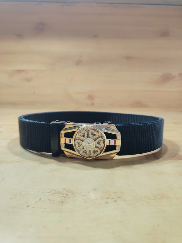 MEN'S CHINA IMPORTED NYLONE MULTI COLOR MIX DESIGN SPINNER AUTO BUCKLE BELT PATTI OVER SIZE WIDTH 40MM - FREE SIZE, 12