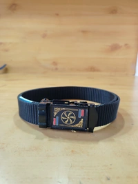 KIDS INDIAN NYLON MULTI COLOR MIX DESIGN ARMY BUCKLE BELT SIZE-36 INC LENGTH 30MM WIDTH  - FREE SIZE, 12