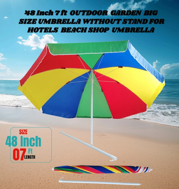 8 KADI OUTDOOR GARDEN BIG SIZE UMBRELLA WITHOUT STAND FOR HOTELS BEACH SHOP UMBRELLA SIZE- 48 INCH - FREE, 6