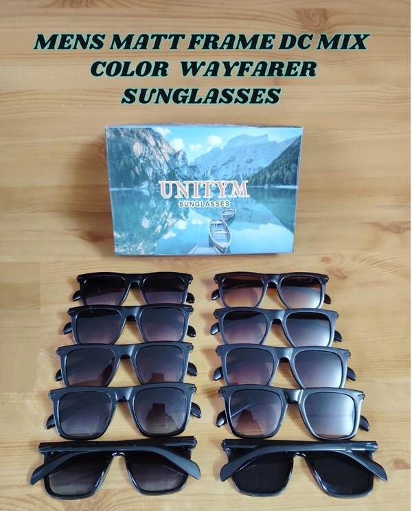 MENS MATT FRAME DC MIX COLOR WAYFARER SUNGLASSES - FREE, 12