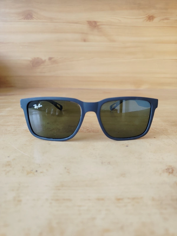 MENS BLACK RUBBER FRAME KANCH WAYFARER SUNGLASSES WHITH SIDE LOGO PRINTED - FREE, 12