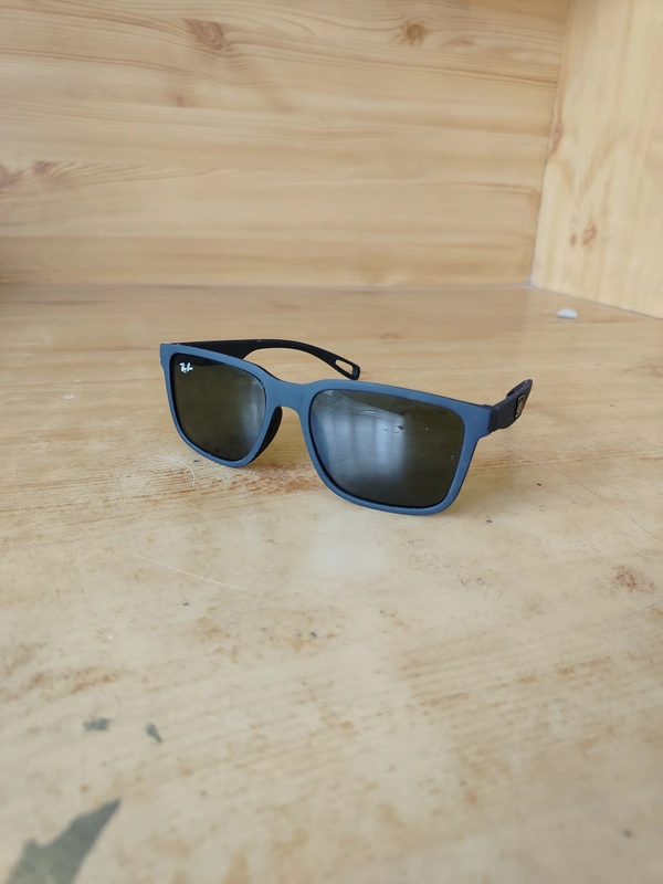 MENS BLACK RUBBER FRAME KANCH WAYFARER SUNGLASSES WHITH SIDE LOGO PRINTED - FREE, 12