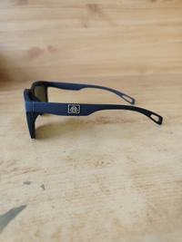 MENS BLACK RUBBER FRAME KANCH WAYFARER SUNGLASSES WHITH SIDE LOGO PRINTED - FREE, 12