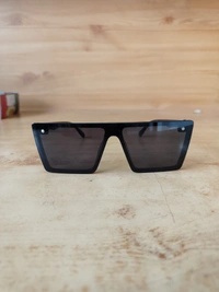 MENS MATT FINISH BLACK SQUARE SUNGLASSES WITH SIDE LOGO PRINTED - FREE, 12