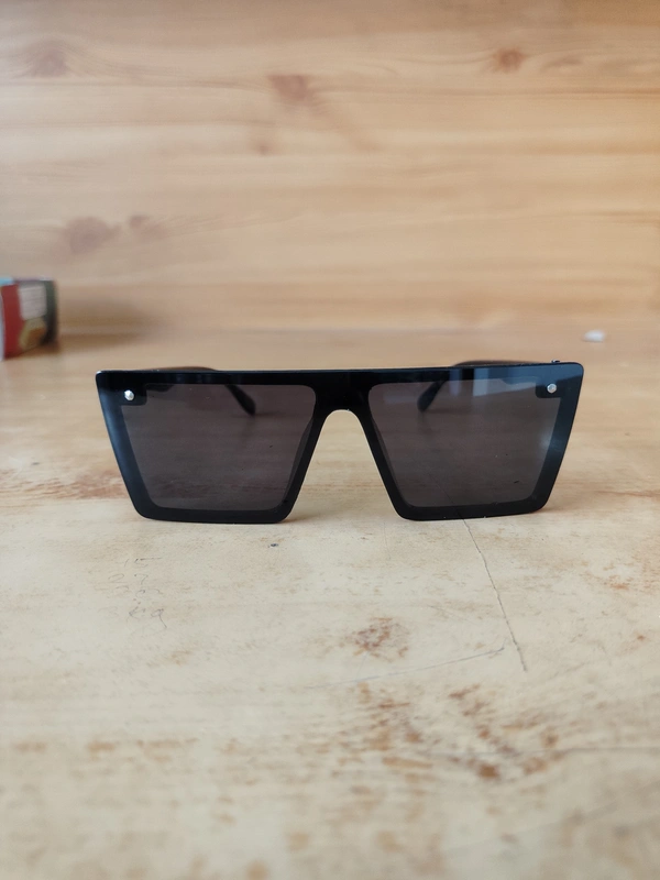 MENS MATT FINISH BLACK SQUARE SUNGLASSES WITH SIDE LOGO PRINTED - FREE, 12