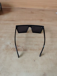 MENS MATT FINISH BLACK SQUARE SUNGLASSES WITH SIDE LOGO PRINTED - FREE, 12