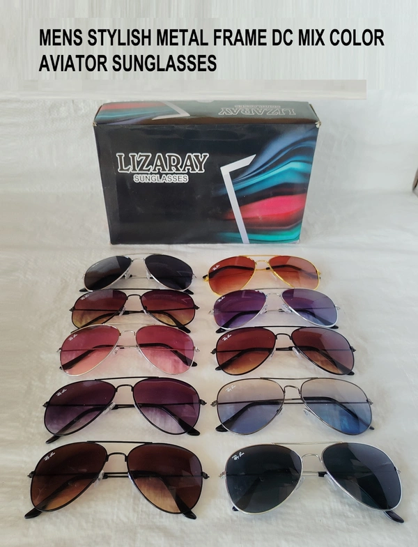 MENS METAL FRAME MIX  COLOR DC AVIATOR STYLISH SUNGLASSES - FREE, 12