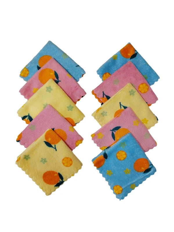 SOFT COTTON TOWEL IN MULTI COLOR, FOR GIRLS LADIES KIDS, SET OF 12 PICES, SIZE-23*23 Cm - 23*23, 12