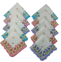 COTTON HANKIES MIX COLOR MIX PRINTED FOR GIRLS,LADIES,KIDS SET OF 12 PCS  SIZE-35 *35Cm - 35*35, 12