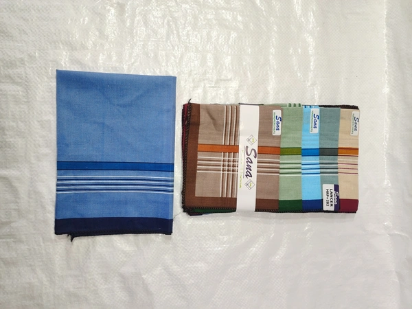 MENS PURE  COTTON  MULTI  COLOR MIX STRIP DESIGN HAND KERCHIEFS  SIZE-42*45 Cm - 45*45, 12