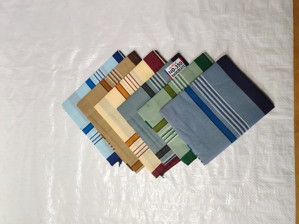 MENS PURE  COTTON  MULTI  COLOR MIX STRIP DESIGN HAND KERCHIEFS  SIZE-42*45 Cm - 45*45, 12