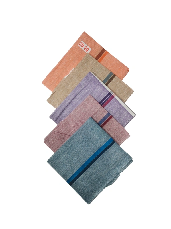 MENS PURE  COTTON  MULTI  COLOR MIX STRIP DESIGN HAND KERCHIEFS  SIZE-40*50 Cm - 45*45 CM, 12
