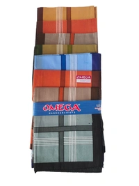 MENS PURE  COTTON  MULTI  COLOR MIX STRIP DESIGN HAND KERCHIEFS  SIZE-45*45 Cm - 45*45, 12