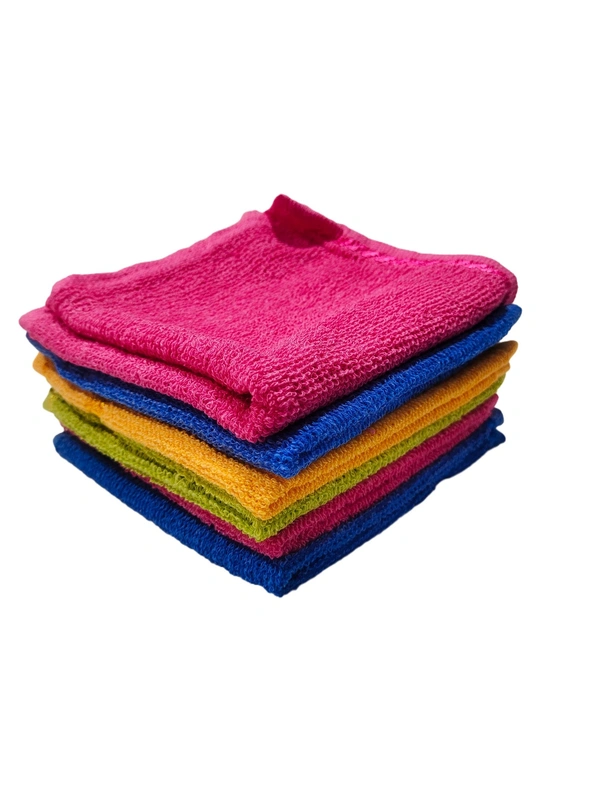 SOFT COTTON TOWEL IN MULTI COLOR, FOR GIRLS LADIES KIDS, SET OF 12 PICES, SIZE-26*26 Cm - 26*26, 12