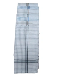 MENS PURE  COTTON  white  COLOR MIX STRIP DESIGN HAND KERCHIEF SIZE-50*50 Cm - 50*50 CM, 12