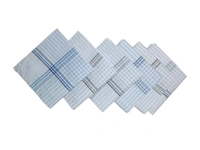 MENS PURE  COTTON  white  COLOR MIX STRIP DESIGN HAND KERCHIEF SIZE-50*50 Cm - 50*50 CM, 12