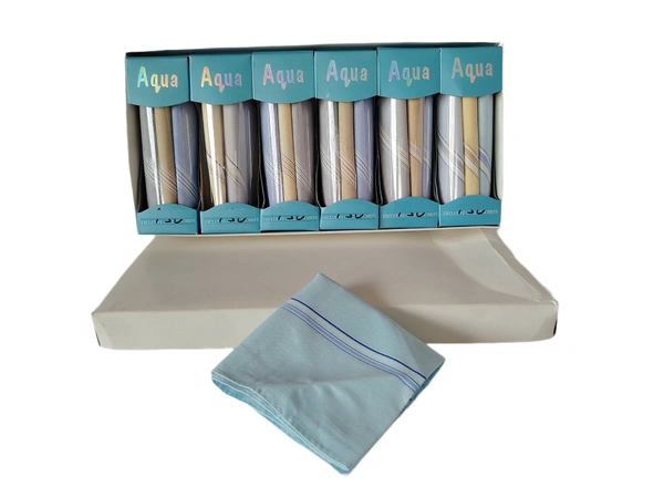 MENS PURE COTTON PREMIUM QUALITY MULTI   COLOR STRIP DESIGN HANKIES SET OF 18 PICES IN 6 BOX (EACH BOX P PICES HANKIES PACKING) - 44*44, 18