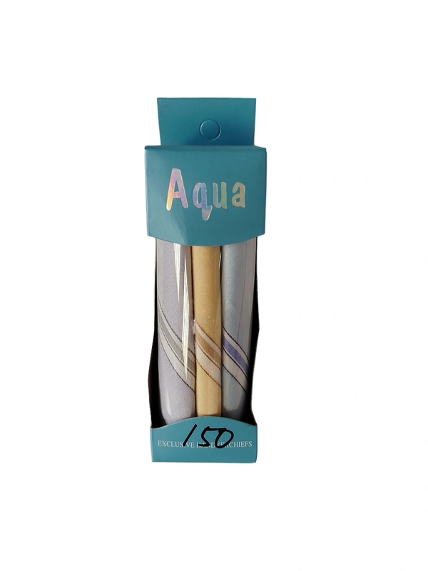 MENS PURE COTTON PREMIUM QUALITY MULTI   COLOR STRIP DESIGN HANKIES SET OF 18 PICES IN 6 BOX (EACH BOX P PICES HANKIES PACKING) - 44*44, 18