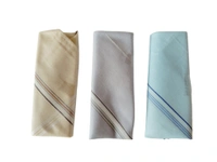 MENS PURE COTTON PREMIUM QUALITY MULTI   COLOR STRIP DESIGN HANKIES SET OF 18 PICES IN 6 BOX (EACH BOX P PICES HANKIES PACKING) - 44*44, 18