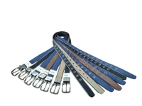 MENS NYLON MULTI COLOR REVERSIBILE PIN HOLE HEAVY BUCKLE BELT  - FREE, 12