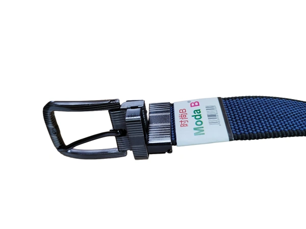 MENS NYLON MULTI COLOR REVERSIBILE PIN HOLE HEAVY BUCKLE BELT  - FREE, 12