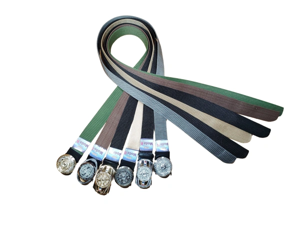 MEN'S  CHINA IMPORTED NYLON MULTI COLOR WITH MIX DESIGN  SPINNER AUTO  BUCKLE BELT  - FREE, 12