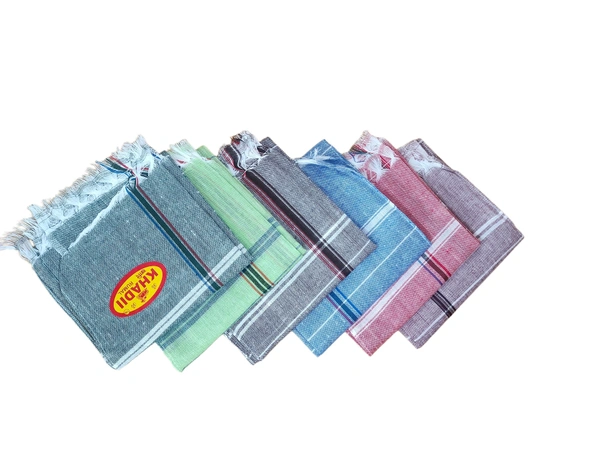 MEN PURE COTTON MULTI COLOR WITH  MIX STRIP NEW DESIGN HANDKERCHIEFS - 50*50, 12
