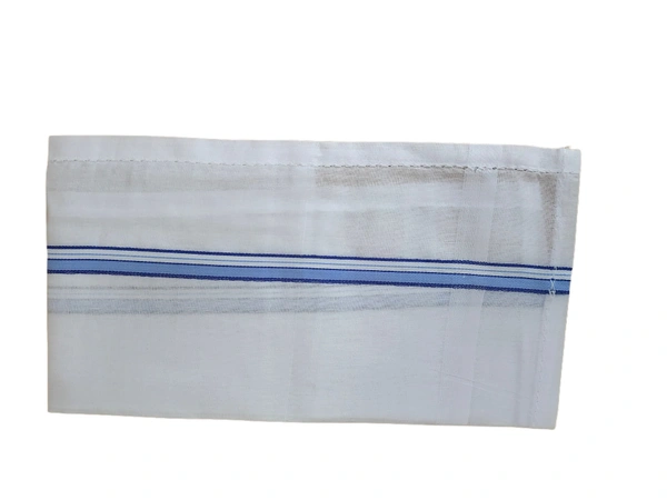 MENS PURE COTTON WHITE COLOR WITH MIX STRIP DESIGN HANDKERCHIEF  - 43*43, 12