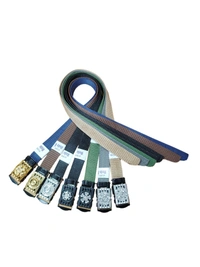 KIDS INDIAN NYLON MULTI COLOR MIX DESIGN ARMY BUCKLE BELT - SMALL, 12