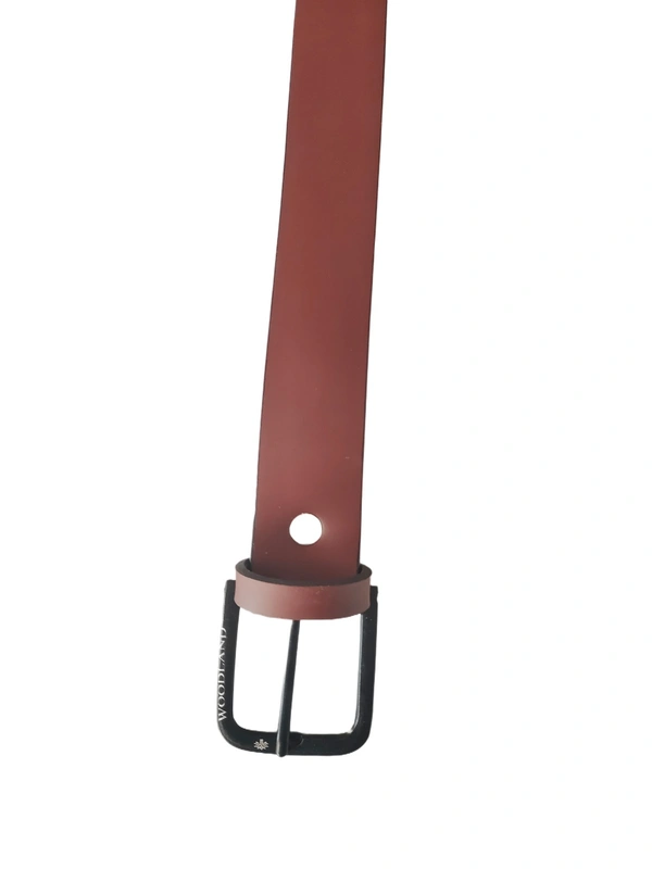 MENS PU LEATHER BROWN COLOR PINWHOLE BUCKLE BELT - FREE, 6