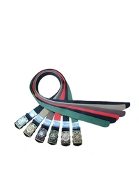 MENS CHINA  IMPORTED NYLONE MULTI COLOR MIX DESIGN SPINNER AUTO BUCKLE BELT  - FREE, 12