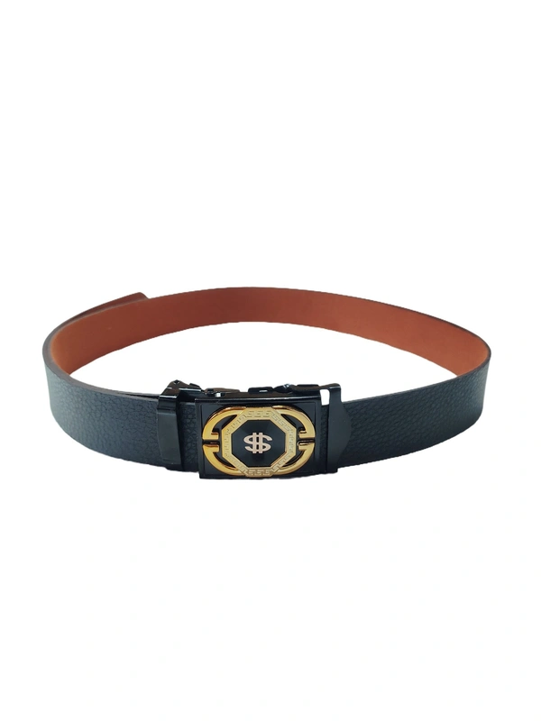 MENS PU LEATHER  WITH BLACK MIX DESIGN ARMY BUCKLE BELT  - FREE, 6