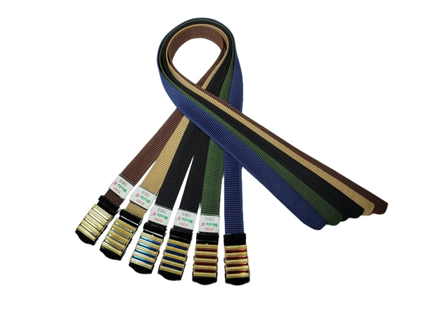 MENS CHINA  IMPORTED NYLONE MULTI COLOR MIX DESIGN AUTO BUCKLE BELT  - FREE, 12