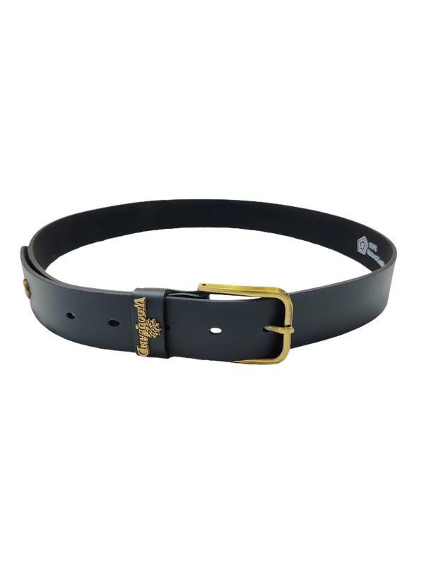 MENS PU LEATHER BLACK COLOR HEAVY KANTA BUCKLE BELT  - FREE, 6