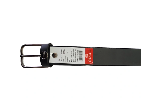 MENS PU LEATHER BLACK COLOR HEAVY PIN HOLE BUCKLE BEL - FREE, 6