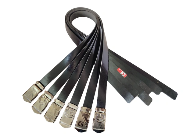 MENS RUBBER SHEET PATTI WHITH ARMY BUCKLE BLACK COLOR BELT  - FREE, 6