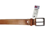 MENS GENUINE LEATHER BOWN COLOR MIX SIZE HEAVY KANTA BUCKLE BELT - FREE, 6