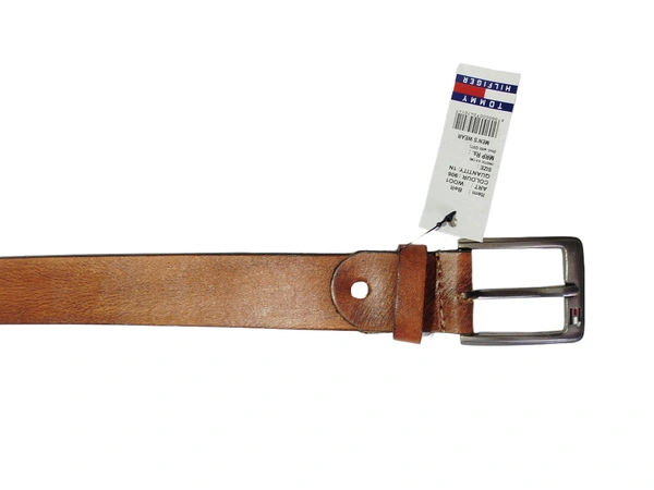 MENS GENUINE LEATHER BOWN COLOR MIX SIZE HEAVY KANTA BUCKLE BELT - FREE, 6