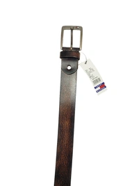 MENS  GENUINE LEATHER BROWN COLOR MIX  SIZE HEAVY KANTA BUCKLE BELT  - FREE, 6